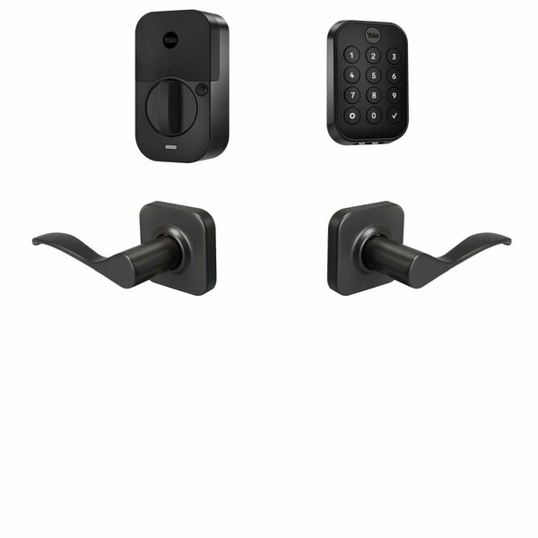 Yale Real Living Yale Assure Lock 2 Bundle with Key Free Keypad Bluetooth Deadbolt, Norwood Lever Passage, and BYRD430BLENWBSP